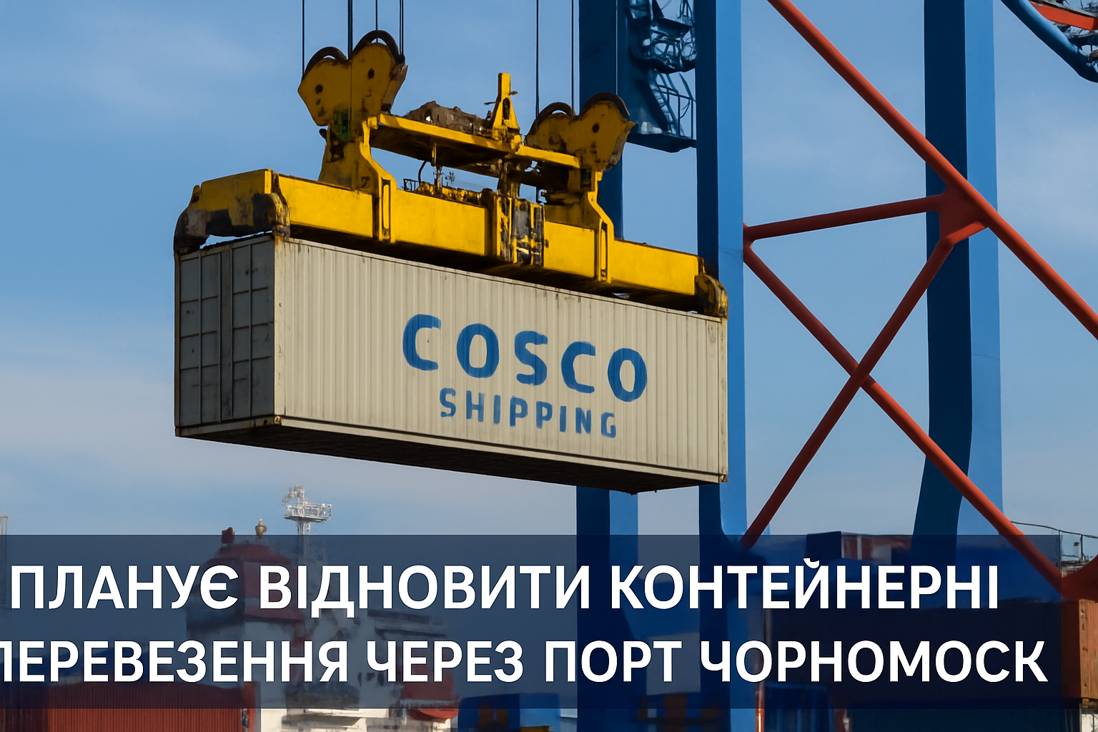 Tas-Logistic | COSCO планує відновити контейнерні перевезення через порт Чорноморськ
